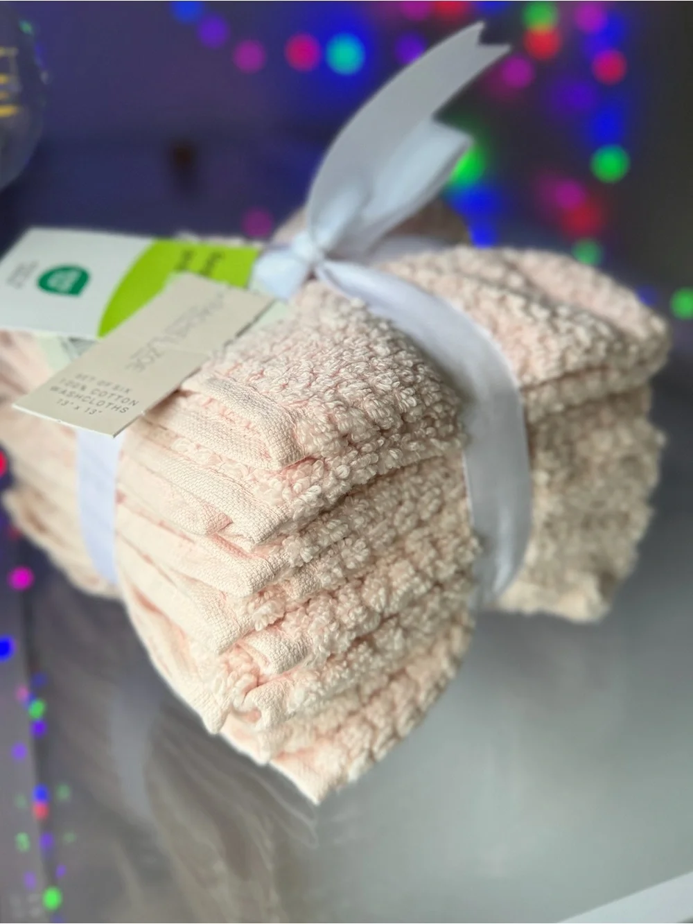 Rachel Zoe blush pink textured Cotton washcloths towels Bathroom Decor